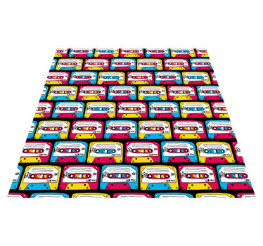 Textured vinyl rug retro audio cassettes - TenStickers