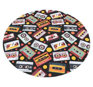 Vintage vinyl rug with cassette design pattern - TenStickers