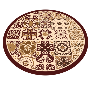 Brown spanish style tiles pattern bathroom vinyl flooring - TenStickers