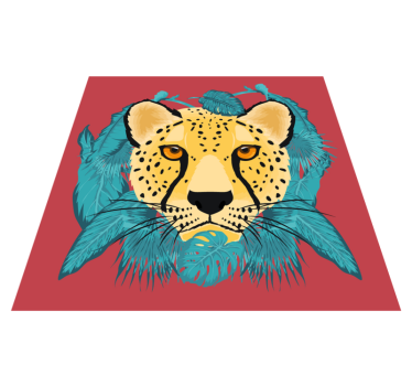 Oriental style leopard graphic  animal mat - TenStickers