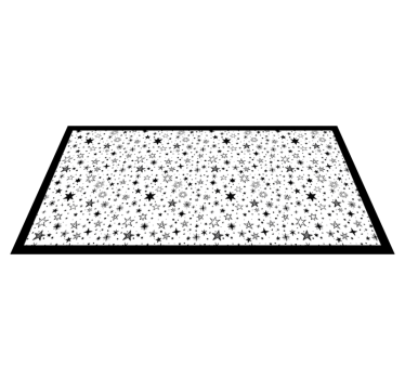 Black star pattern white background rectangular jute rug - TenStickers
