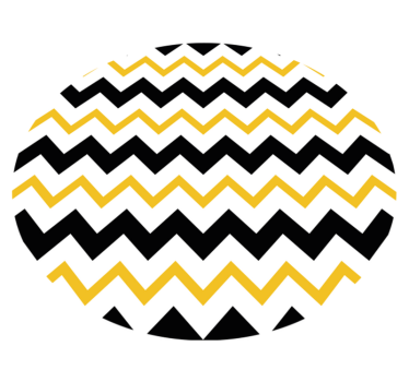 Black and yellow zig zag lines circular mat - TenStickers