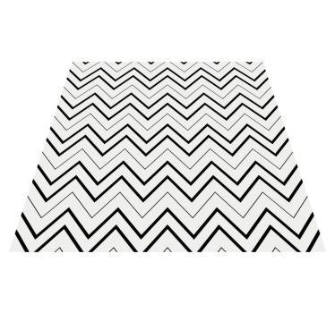 Minimalistic black and white zig zag pattern square rug - TenStickers