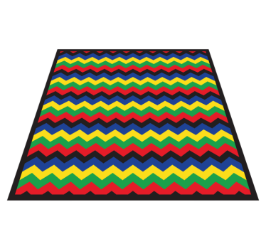 Zig zag lines warm tones square rug - TenStickers