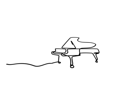 Piano line art cute design contemporary rugs - TenStickers