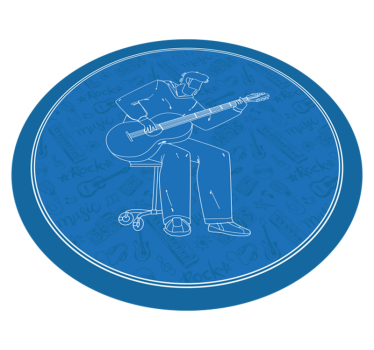 Musical Vibes textured vinyl rug - TenStickers
