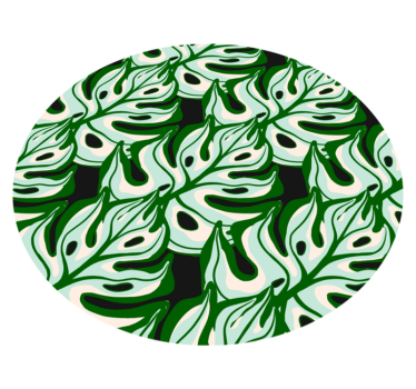 Green splashy flora pattern circular mat - TenStickers