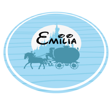 Castle with  carriage and a horse personalised vinyl rug - TenStickers