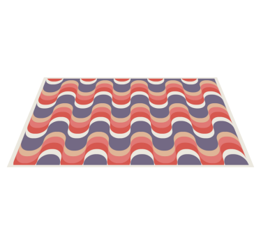 Geometric retro groovy pattern rectangular jute rug - TenStickers