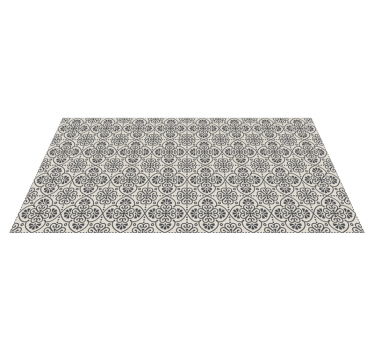 Beige and black flower style tile mat - TenStickers
