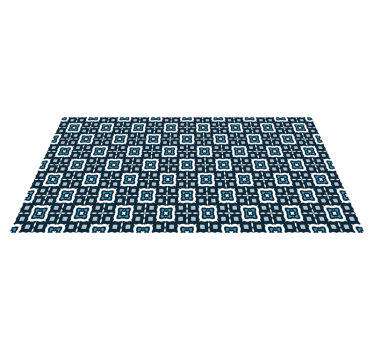 White and blue mosaic pattern tile mat - TenStickers