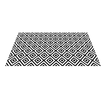 Black and white diagonal lines tile mat - TenStickers