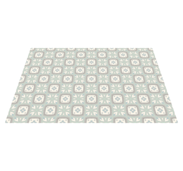 White and light blue classic tile mat - TenStickers
