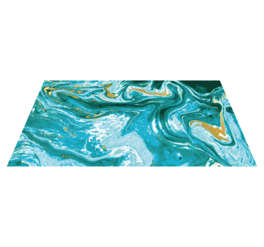 Turquoise marble effect painting contemporary rugs - TenStickers