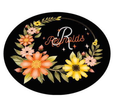 Crown floral name bedroom vinyl rug - TenStickers