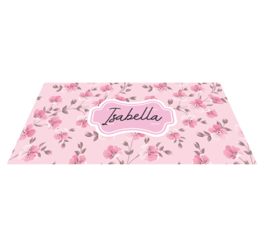 Light pink vintage design flower rug - TenStickers