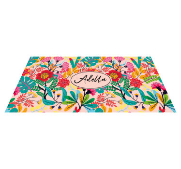 Vintage colors abstract design flower rug - TenStickers