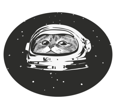 Cute cat with astronaut helmet bedroom carpet - TenStickers