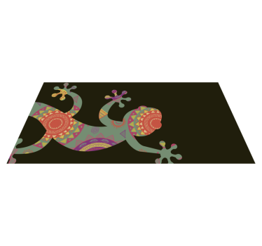 Gecko with floral mandala mandala mat - TenStickers