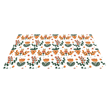 Red flowers with berries flower rug - TenStickers