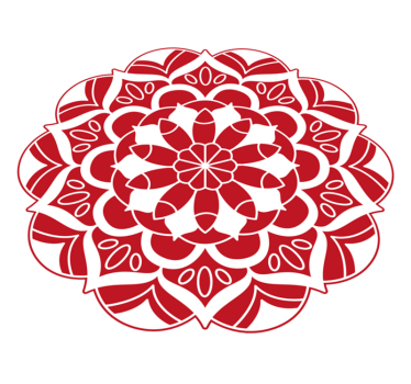 Red floral mandala pattern mandala mat - TenStickers