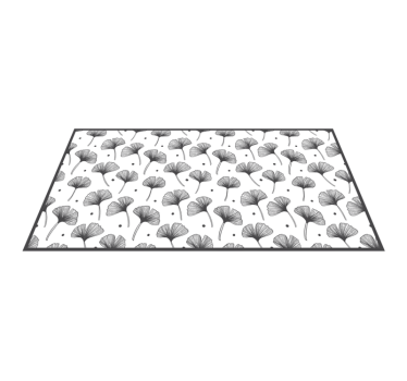 Gingko leaves white pattern retro rug - TenStickers