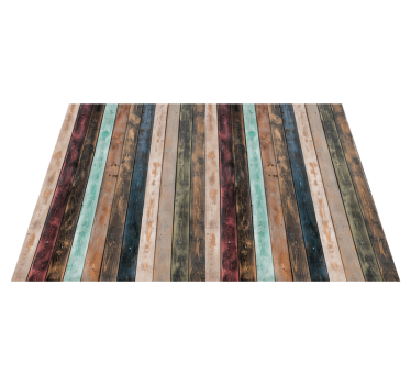 Colorful vertical planks wood effect vinyl flooring - TenStickers