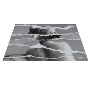 Greek statue image in torn paper style bedroom carpet - TenStickers