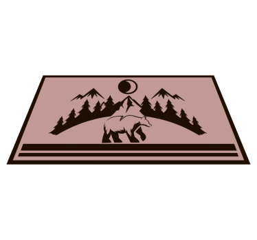Bear with mountains in the back contemporary rugs - TenStickers