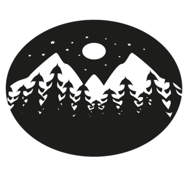 Mountains with pine trees contemporary rugs - TenStickers