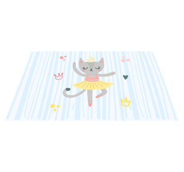 Cat ballerina cartoon circular mat - TenStickers