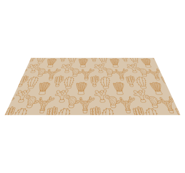 Sun faded cactus pattern flower rug - TenStickers