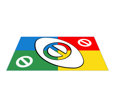 Multicolor stop UNO card with four parts bedroom carpet - TenStickers