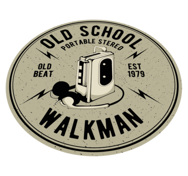 Walkman cartoon design retro rug - TenStickers