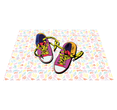 Converse illustration 80s shoes retro rug - TenStickers