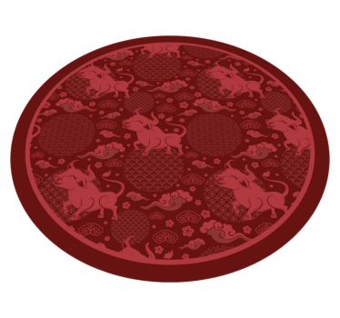 Playful Ox Pattern living room vinyl rug - TenStickers