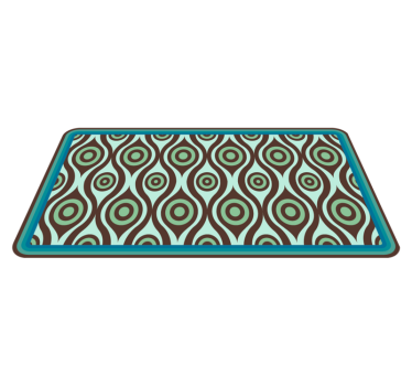 Irregular shapes 70's pattern retro rug - TenStickers