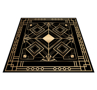 Modern art black and golden deco pattern geometric carpets - TenStickers