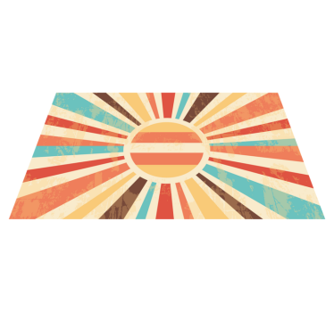 Colorful retro sun rays retro rug - TenStickers