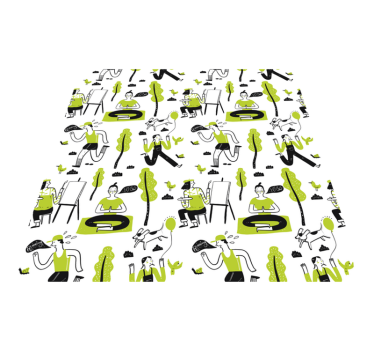 Playful Urban Scenes textured vinyl rug - TenStickers