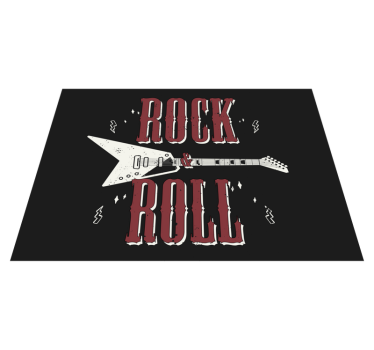 Rock n' Roll with guitar design bedroom carpet - TenStickers