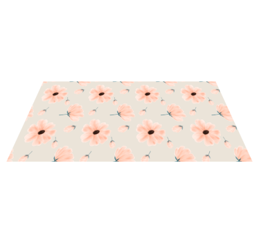 Big flowers aquarella  flower rug - TenStickers