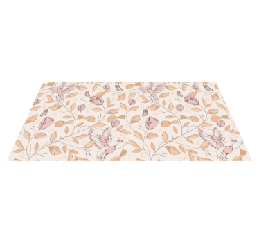 Tulips pattern beige colors flower rug - TenStickers