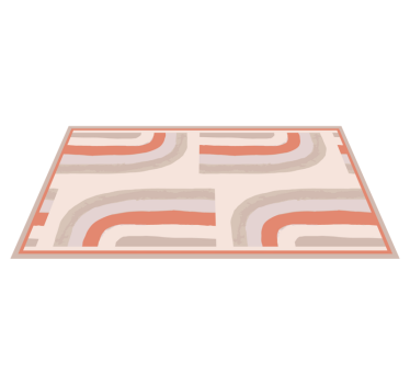 Pink rainbow curves  bathroom vinyl flooring - TenStickers