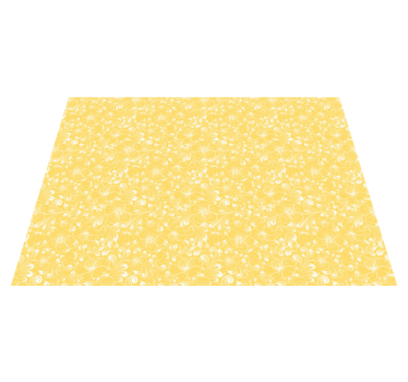 Yellow floral Grandmillenial style flower rug - TenStickers