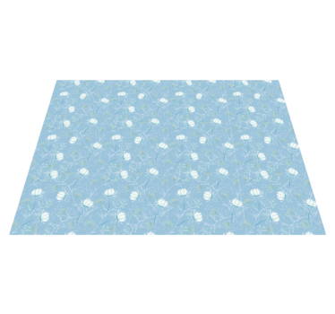 Botanical leaf motif floral vinyl rug - TenStickers