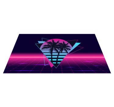 Vaporwave style palm tree retro rug - TenStickers