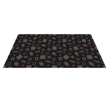Colorful doodles 80s pattern retro rug - TenStickers