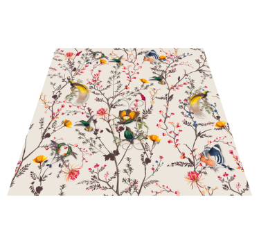 Naturalistic floral design retro rug - TenStickers