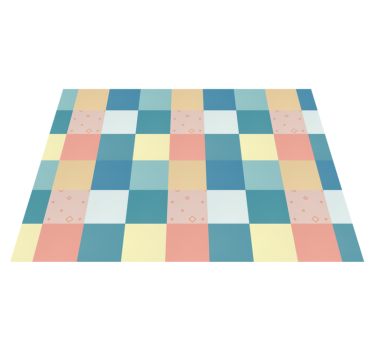 Patchwork colorful retro pattern geometric carpets - TenStickers